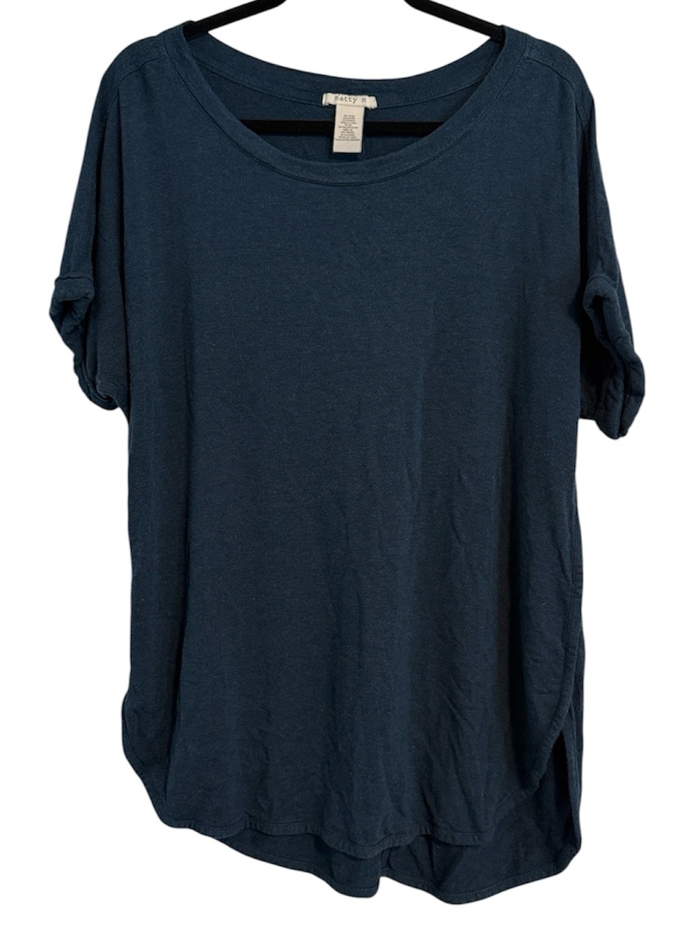 Matty M Blue Scoop Neck Short Sleeve Top